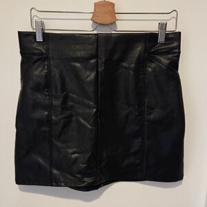BBJ LA Black Leather Mini Skirt